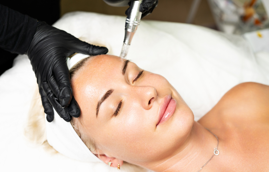 7 - RiKo Aesthetics Woman having microneedling procedure