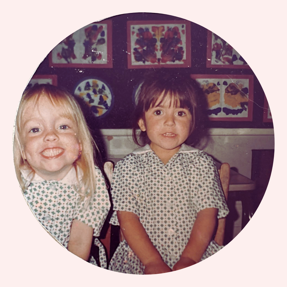 Childhood picture of co-founders Korrie and Rianna